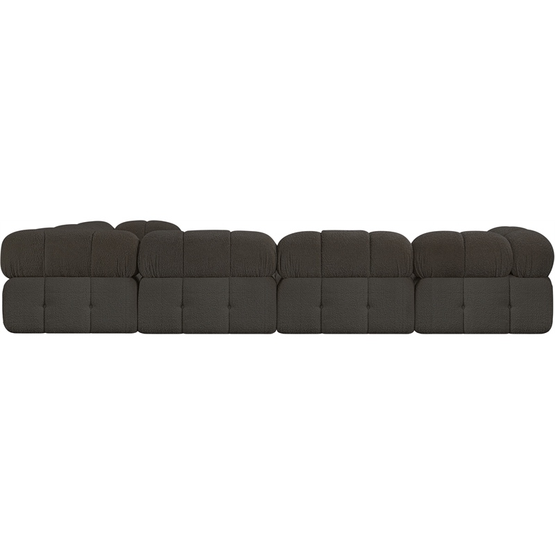 Meridian Furniture Ames Brown Boucle Fabric Modular Sectional
