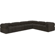 Meridian Furniture Ames Brown Boucle Fabric Modular Sectional