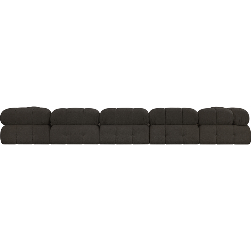 Meridian Furniture Ames Brown Boucle Fabric Modular Sectional