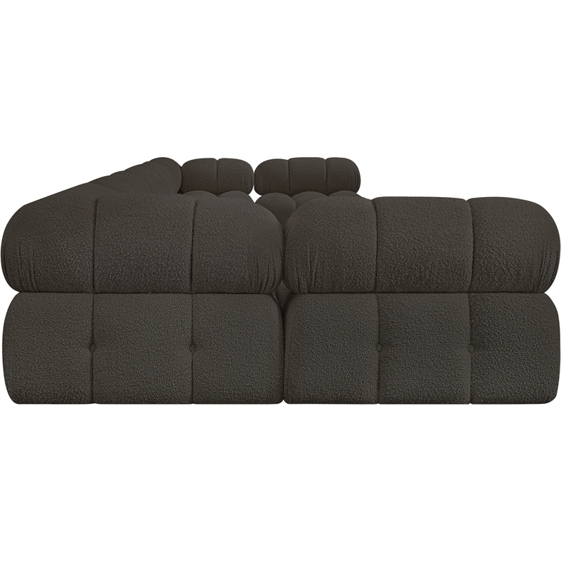 Meridian Furniture Ames Brown Boucle Fabric Modular Sectional