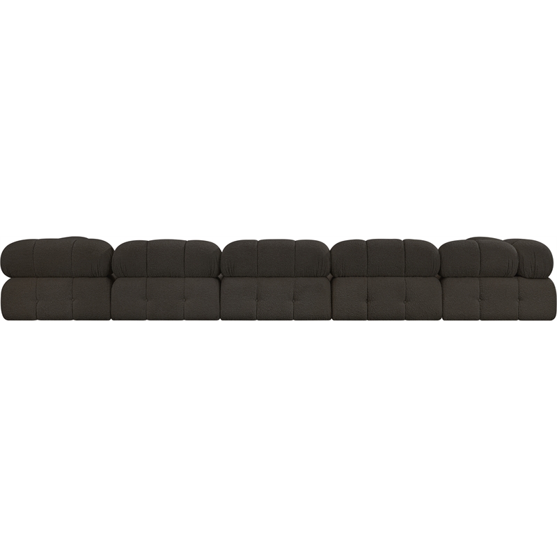 Meridian Furniture Ames Brown Boucle Fabric Modular Sectional