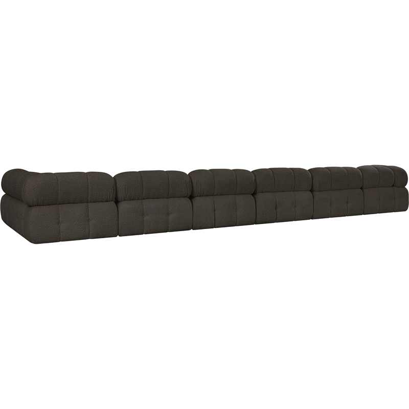 Meridian Furniture Ames Brown Boucle Fabric Modular Sectional