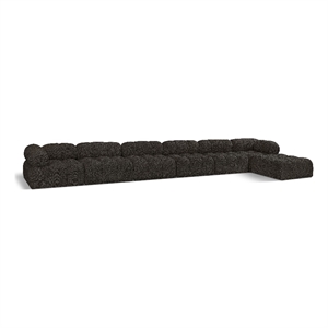 Meridian Furniture Ames Brown Boucle Fabric Modular Sectional