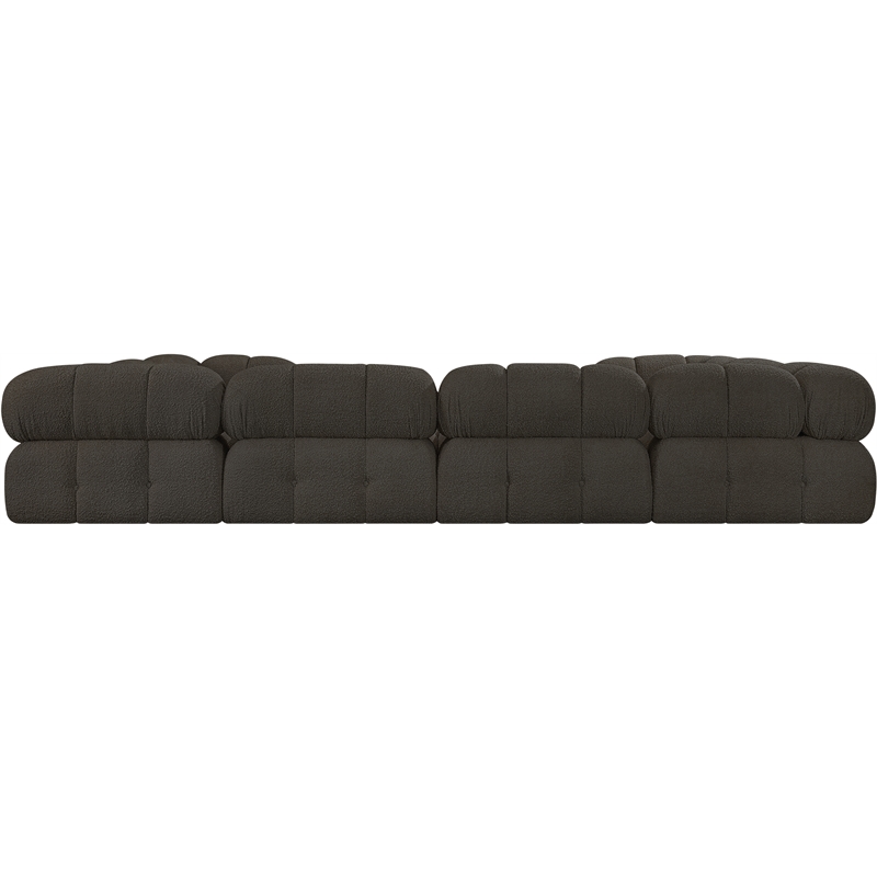 Meridian Furniture Ames Brown Boucle Fabric Modular Sectional