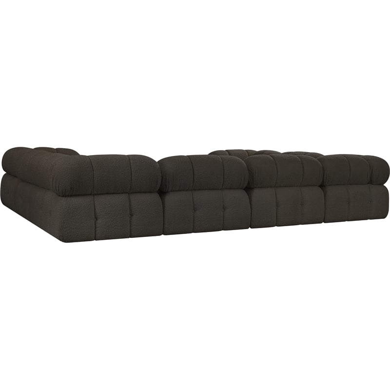 Meridian Furniture Ames Brown Boucle Fabric Modular Sectional