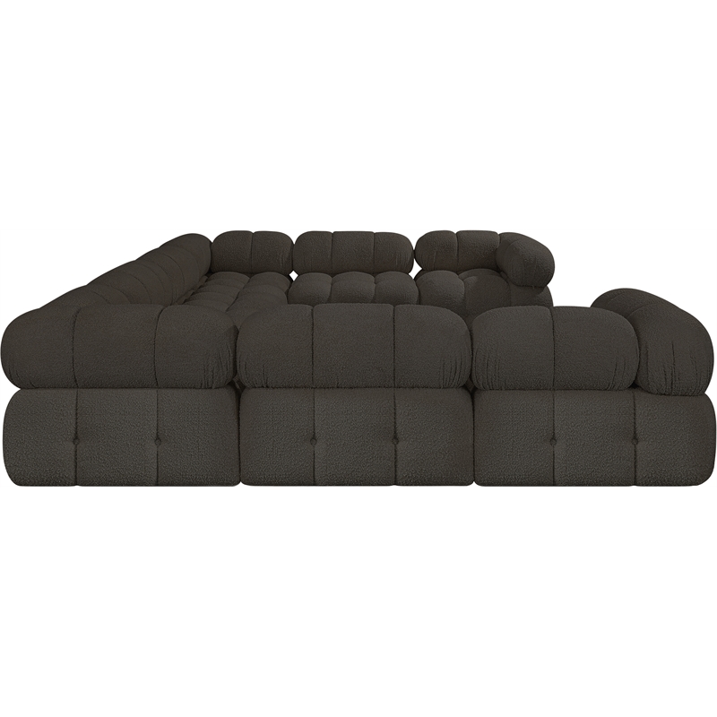 Meridian Furniture Ames Brown Boucle Fabric Modular Sectional