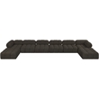 Meridian Furniture Ames Brown Boucle Fabric Modular Sectional