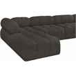 Meridian Furniture Ames Brown Boucle Fabric Modular Sectional