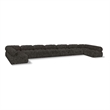 Meridian Furniture Ames Brown Boucle Fabric Modular Sectional