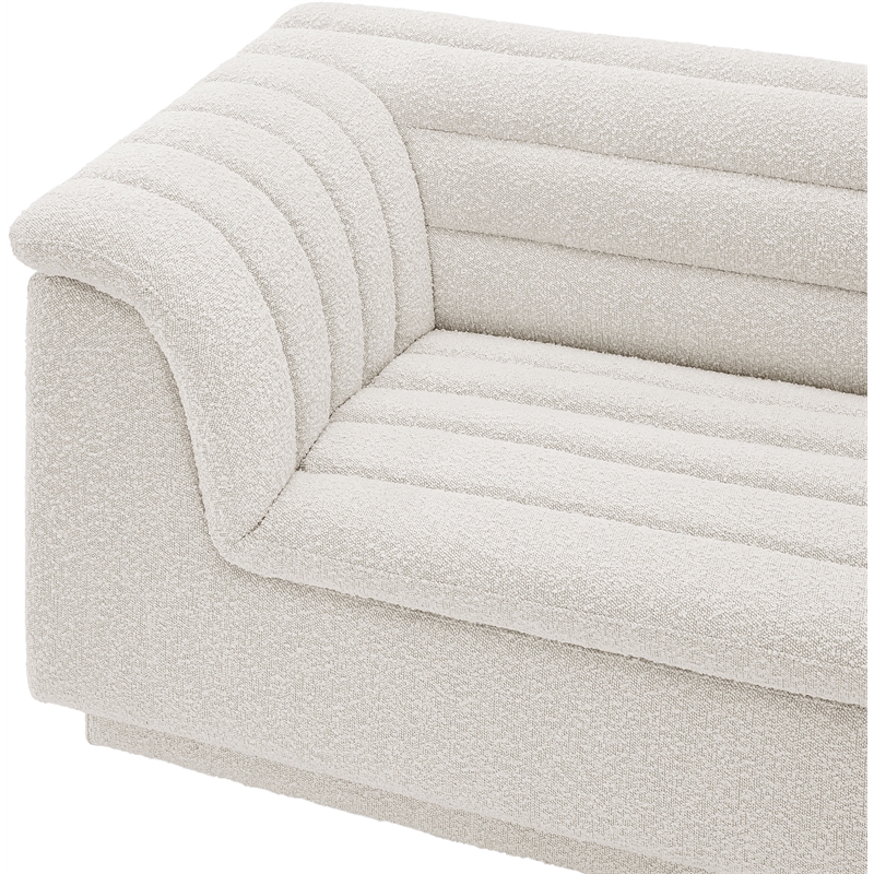 Meridian Furniture Cascade Cream Boucle Fabric Modular Sofa