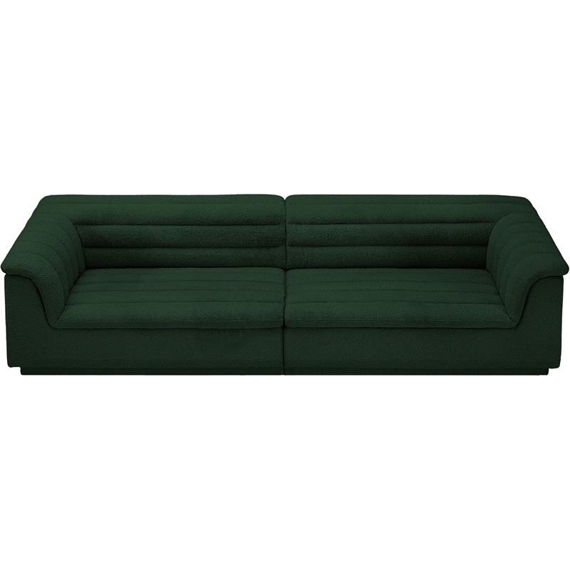 Meridian Furniture Cascade Green Boucle Fabric Modular Sofa