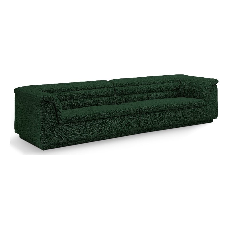 Meridian Furniture Cascade Green Boucle Fabric Modular Sofa