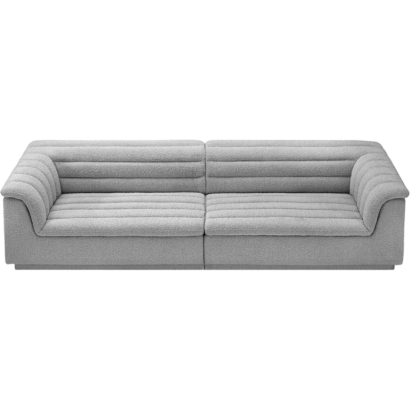 Meridian Furniture Cascade Grey Boucle Fabric Modular Sofa