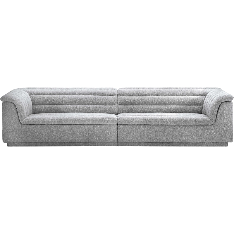 Meridian Furniture Cascade Grey Boucle Fabric Modular Sofa
