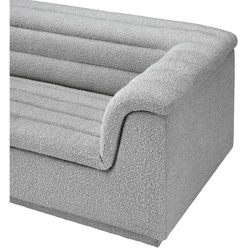 Meridian Furniture Cascade Grey Boucle Fabric Modular Sofa