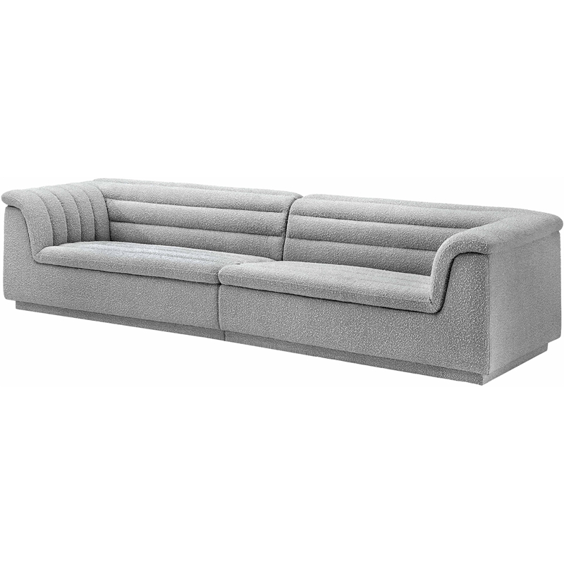 Meridian Furniture Cascade Grey Boucle Fabric Modular Sofa