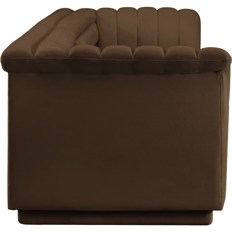 Meridian Furniture Cascade Brown Velvet Fabric Modular Sofa