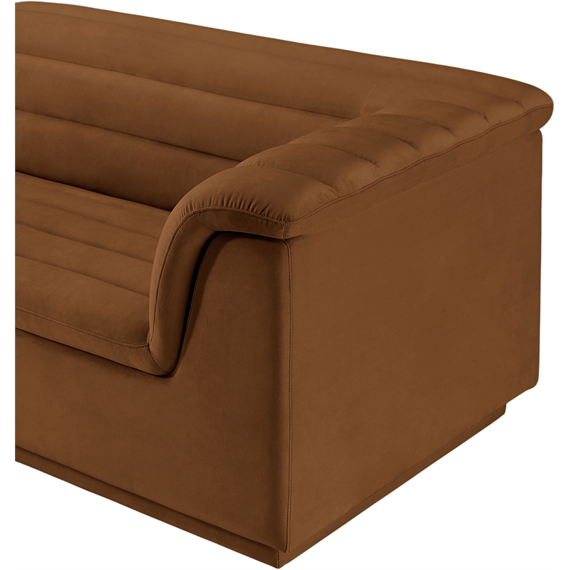 Meridian Furniture Cascade Saddle Velvet Fabric Modular Sofa