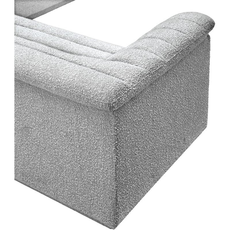 Meridian Furniture Cascade Grey Boucle Fabric Modular Sectional