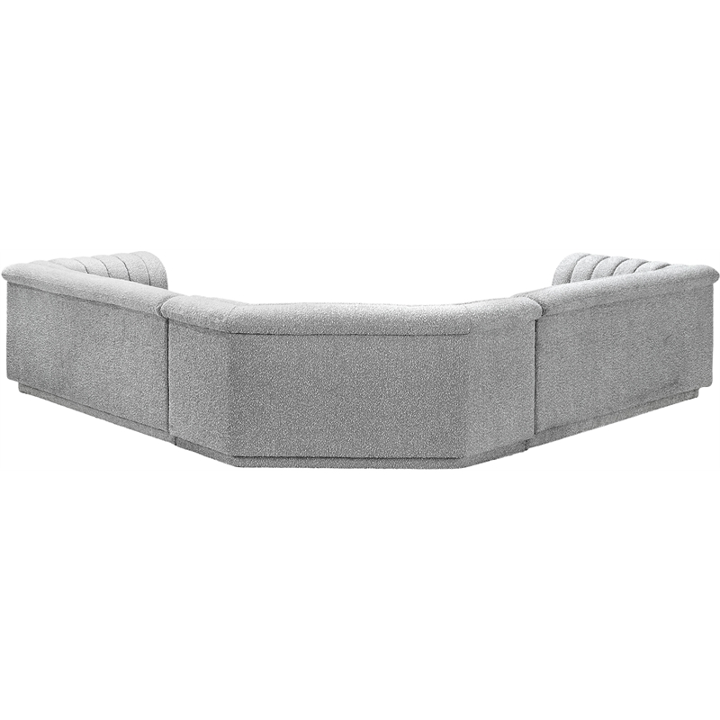 Meridian Furniture Cascade Grey Boucle Fabric Modular Sectional