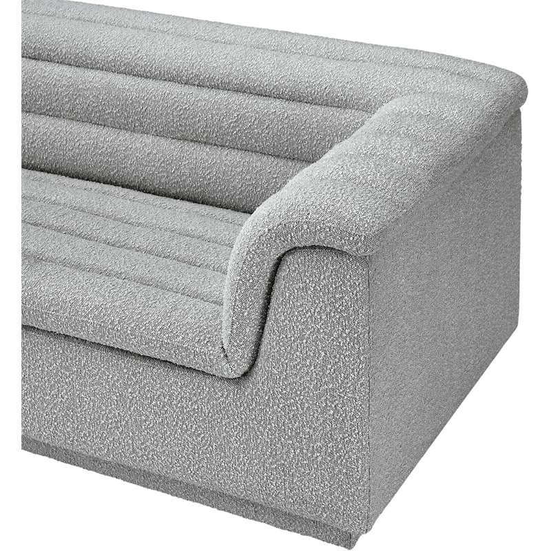 Meridian Furniture Cascade Grey Boucle Fabric Modular Sectional