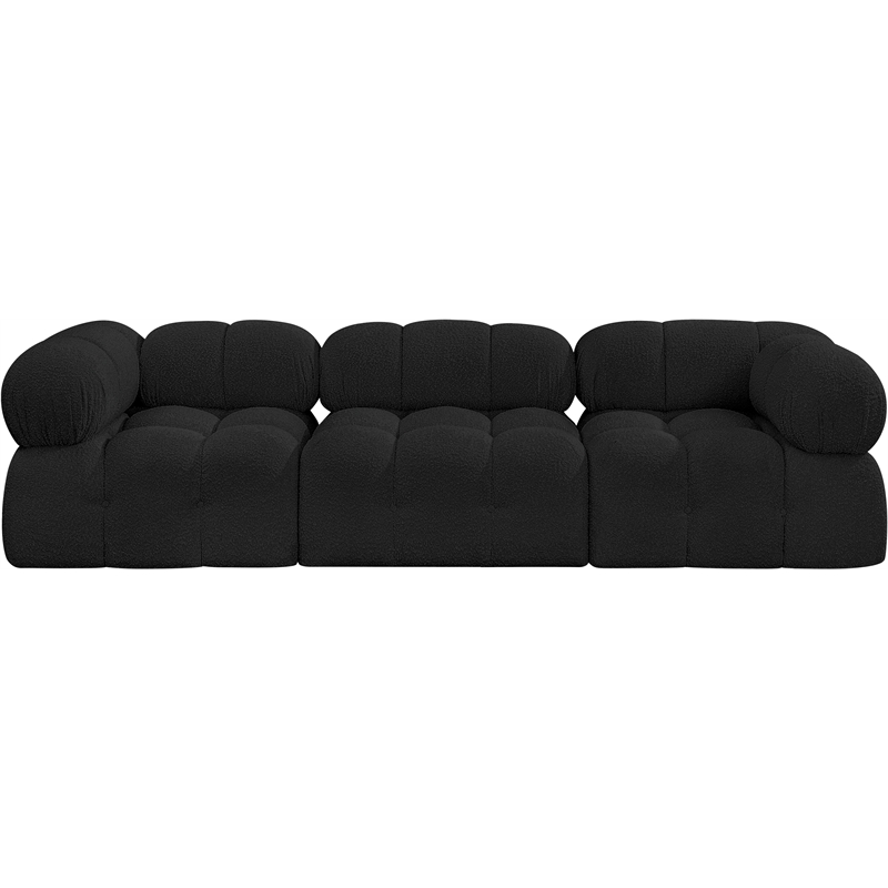 Meridian Furniture Ames Black Boucle Fabric Modular Sofa