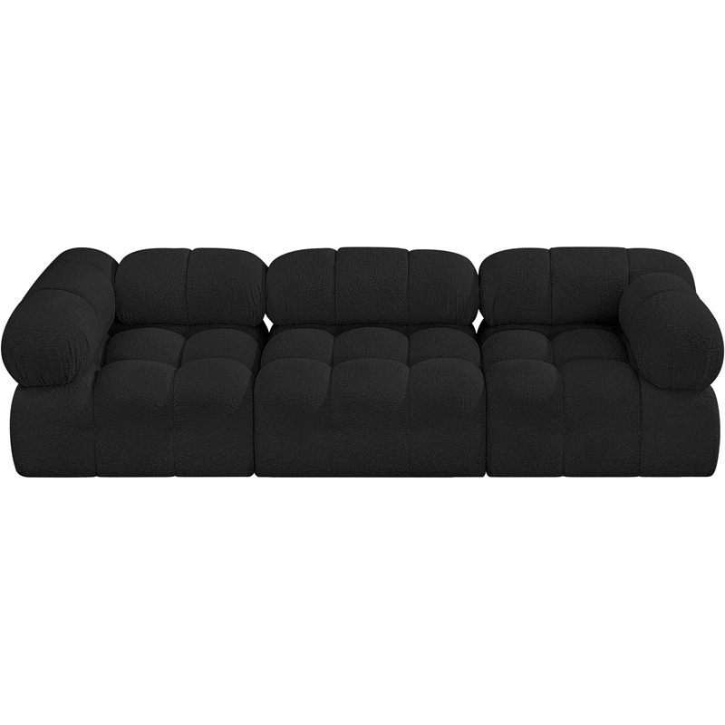 Meridian Furniture Ames Black Boucle Fabric Modular Sofa