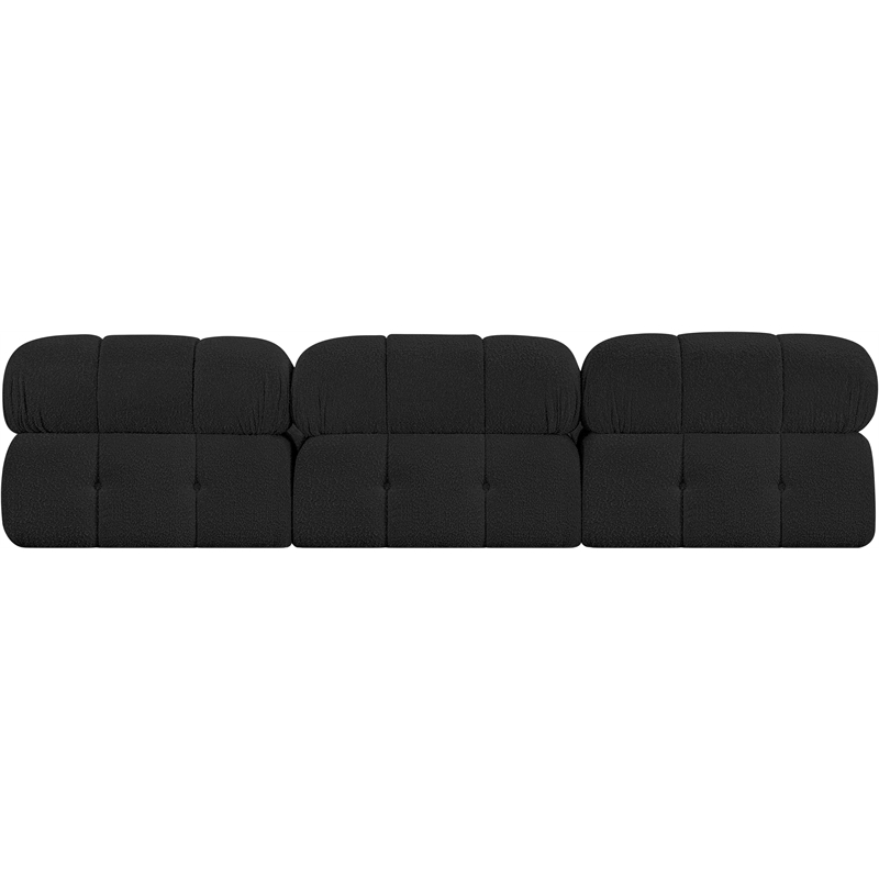 Meridian Furniture Ames Black Boucle Fabric Modular Sofa
