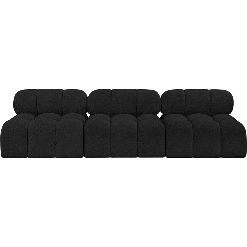 Meridian Furniture Ames Black Boucle Fabric Modular Sofa
