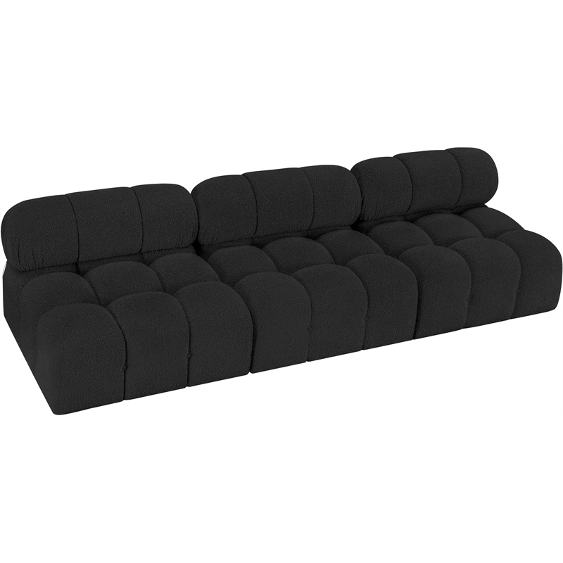 Meridian Furniture Ames Black Boucle Fabric Modular Sofa