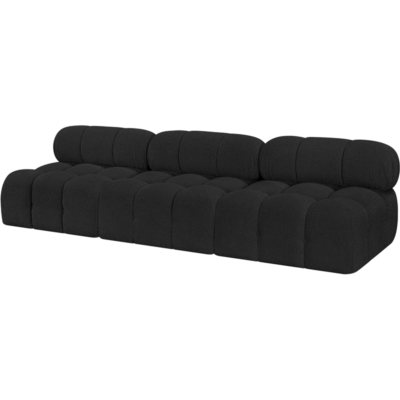 Meridian Furniture Ames Black Boucle Fabric Modular Sofa