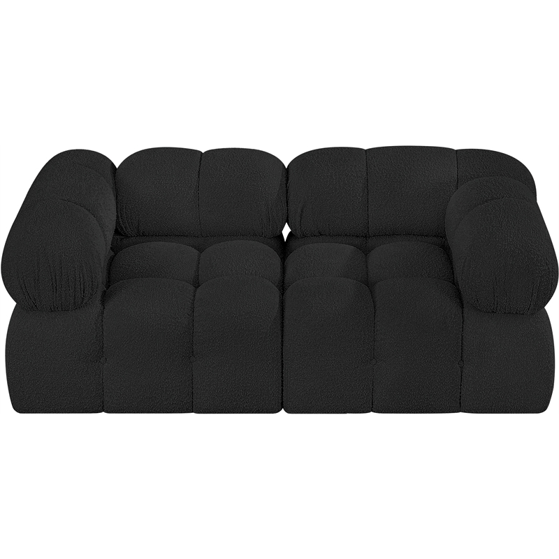 Meridian Furniture Ames Black Boucle Fabric Modular Sofa