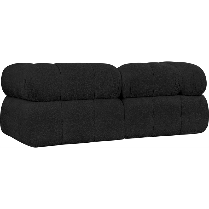 Meridian Furniture Ames Black Boucle Fabric Modular Sofa