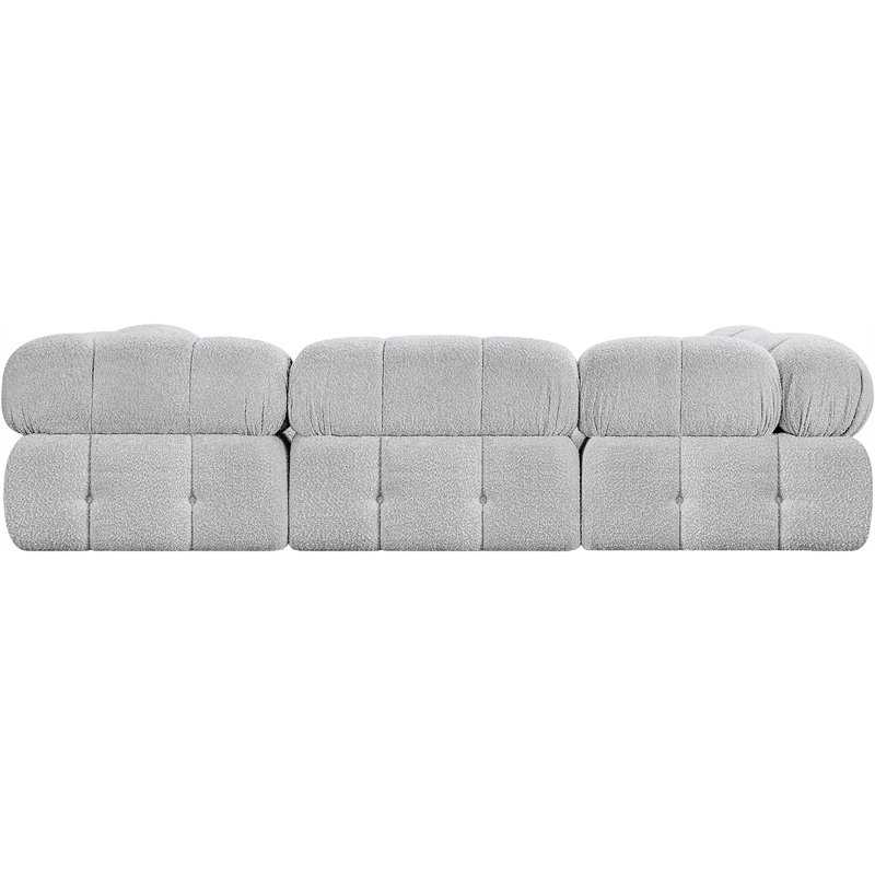Meridian Furniture Ames Grey Boucle Fabric Modular Sectional
