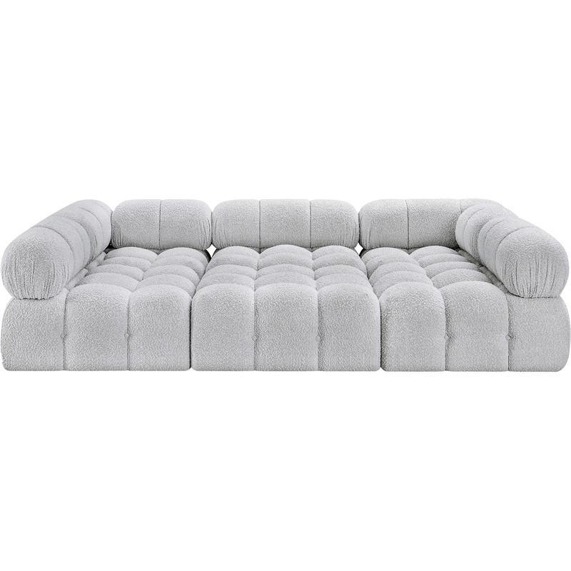 Meridian Furniture Ames Grey Boucle Fabric Modular Sectional
