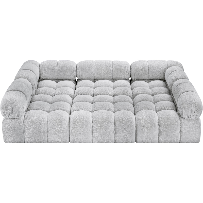 Meridian Furniture Ames Grey Boucle Fabric Modular Sectional