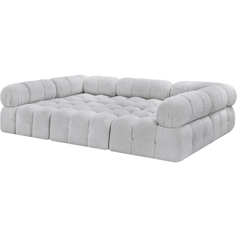 Meridian Furniture Ames Grey Boucle Fabric Modular Sectional