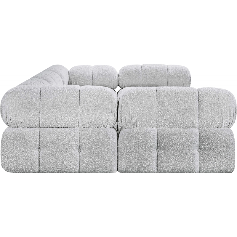 Meridian Furniture Ames Grey Boucle Fabric Modular Sectional
