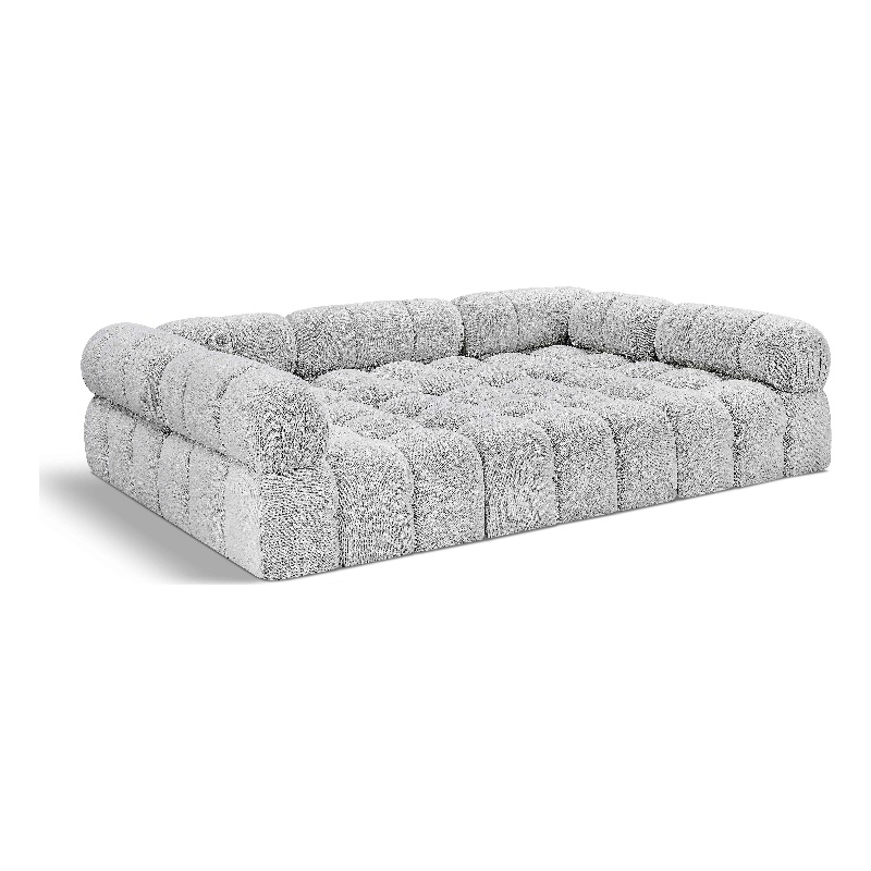 Meridian Furniture Ames Grey Boucle Fabric Modular Sectional