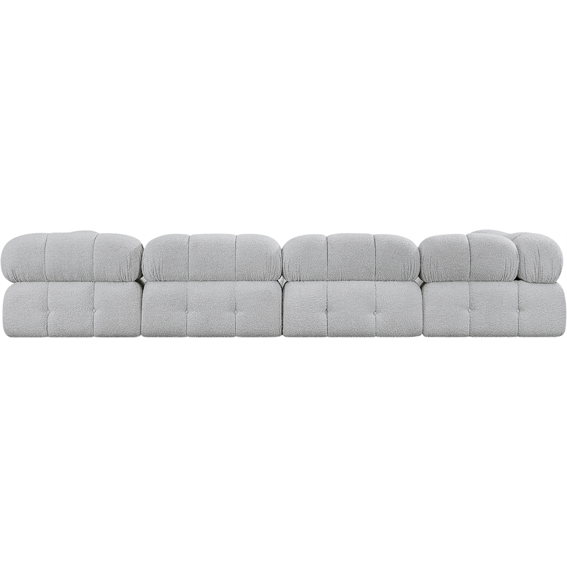 Meridian Furniture Ames Grey Boucle Fabric Modular Sectional