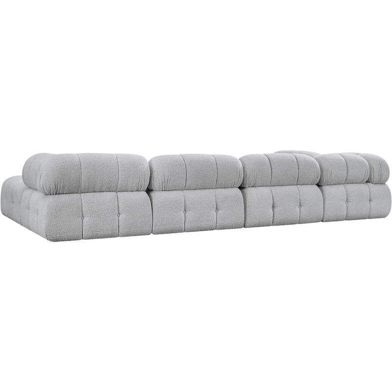 Meridian Furniture Ames Grey Boucle Fabric Modular Sectional