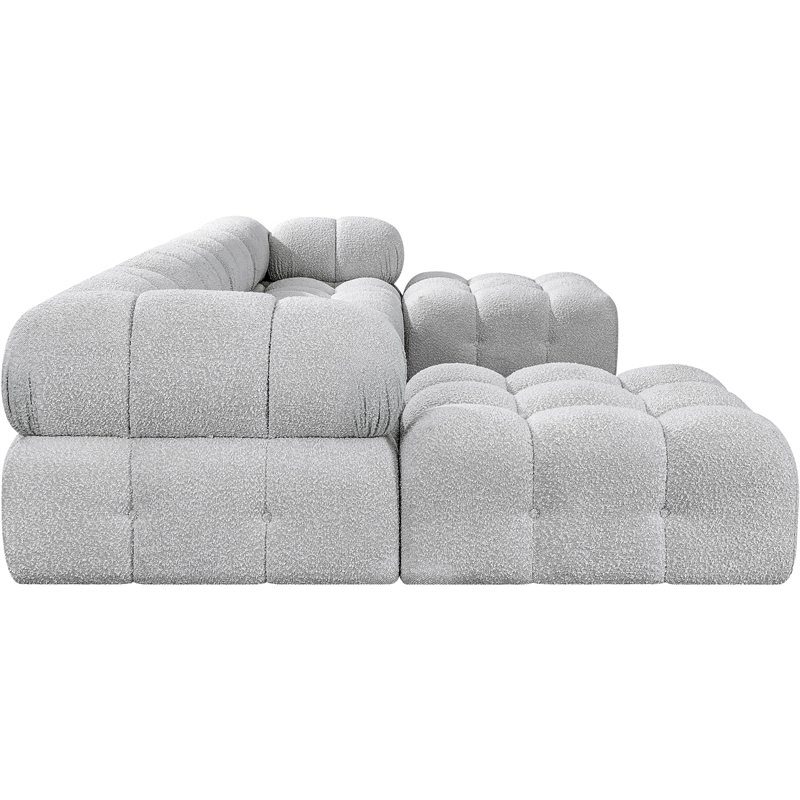 Meridian Furniture Ames Grey Boucle Fabric Modular Sectional