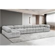 Meridian Furniture Ames Grey Boucle Fabric Modular Sectional