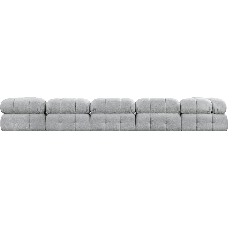 Meridian Furniture Ames Grey Boucle Fabric Modular Sectional