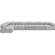Meridian Furniture Ames Grey Boucle Fabric Modular Sectional