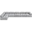 Meridian Furniture Ames Grey Boucle Fabric Modular Sectional