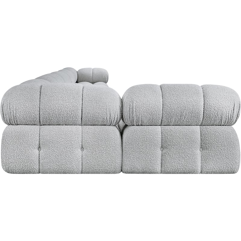 Meridian Furniture Ames Grey Boucle Fabric Modular Sectional