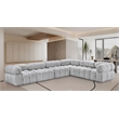 Meridian Furniture Ames Grey Boucle Fabric Modular Sectional