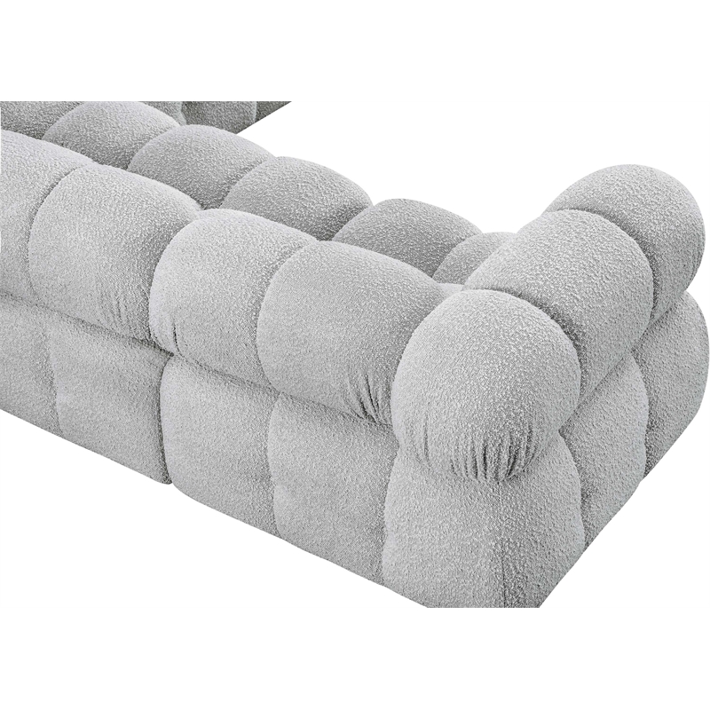 Meridian Furniture Ames Grey Boucle Fabric Modular Sectional
