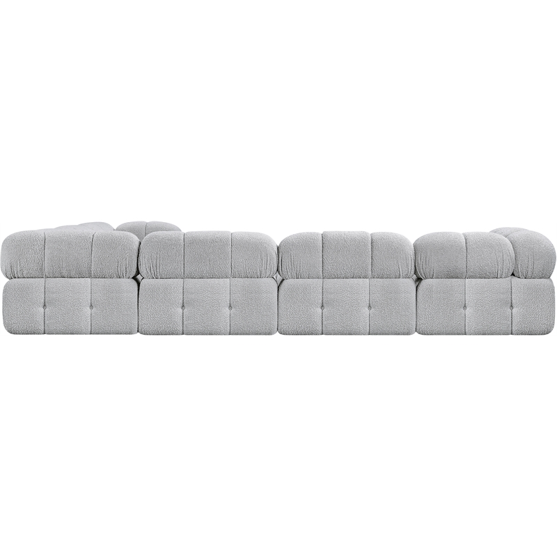 Meridian Furniture Ames Grey Boucle Fabric Modular Sectional